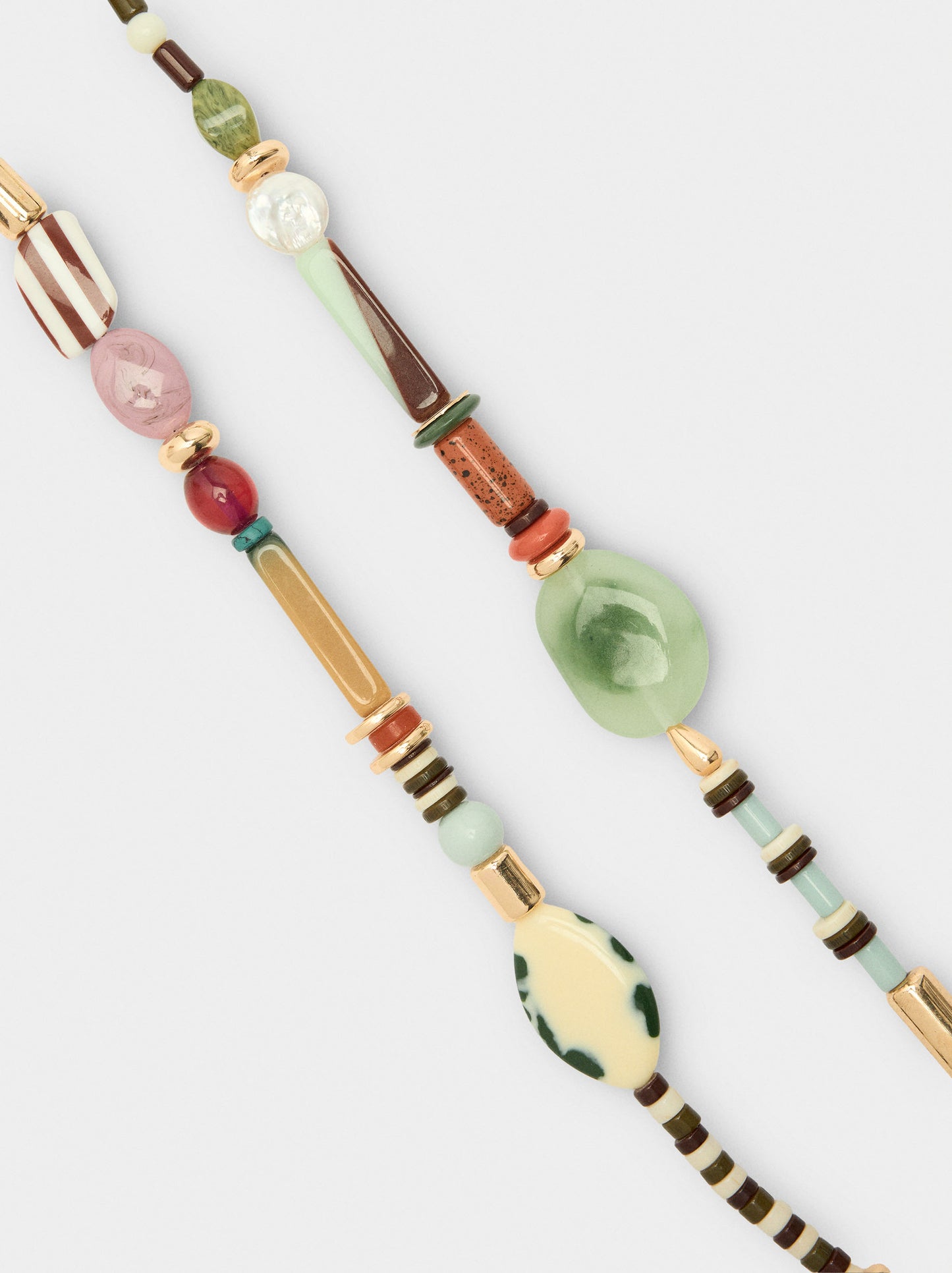 Long Necklace With Multicolor Beads