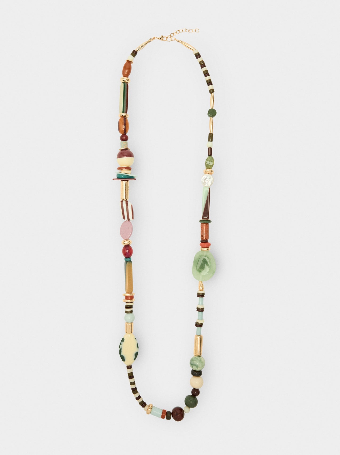 Long Necklace With Multicolor Beads