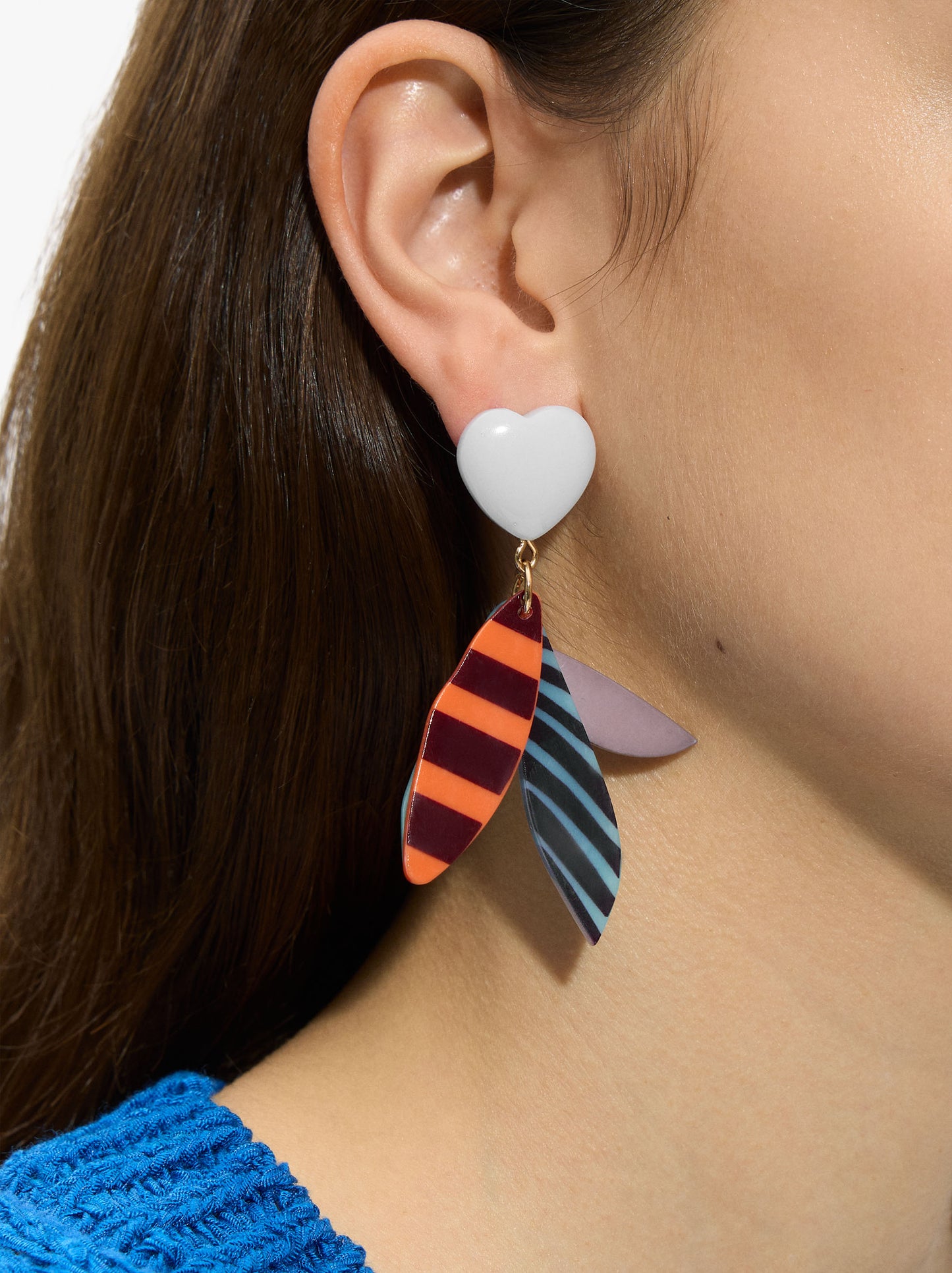Asymmetric Earrings With Multicolor Beads