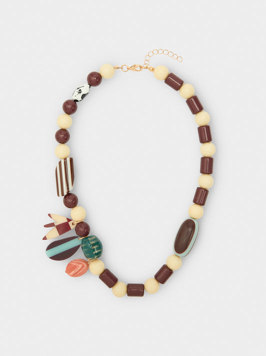 Short Necklace With Ceramic Beads