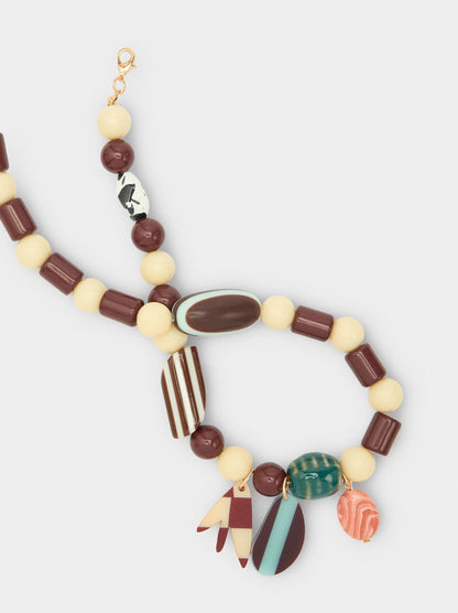 Short Necklace With Ceramic Beads