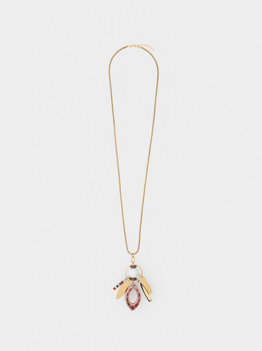 Long Necklace With Multicolor Pendant