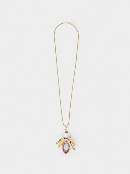 Long Necklace With Multicolor Pendant