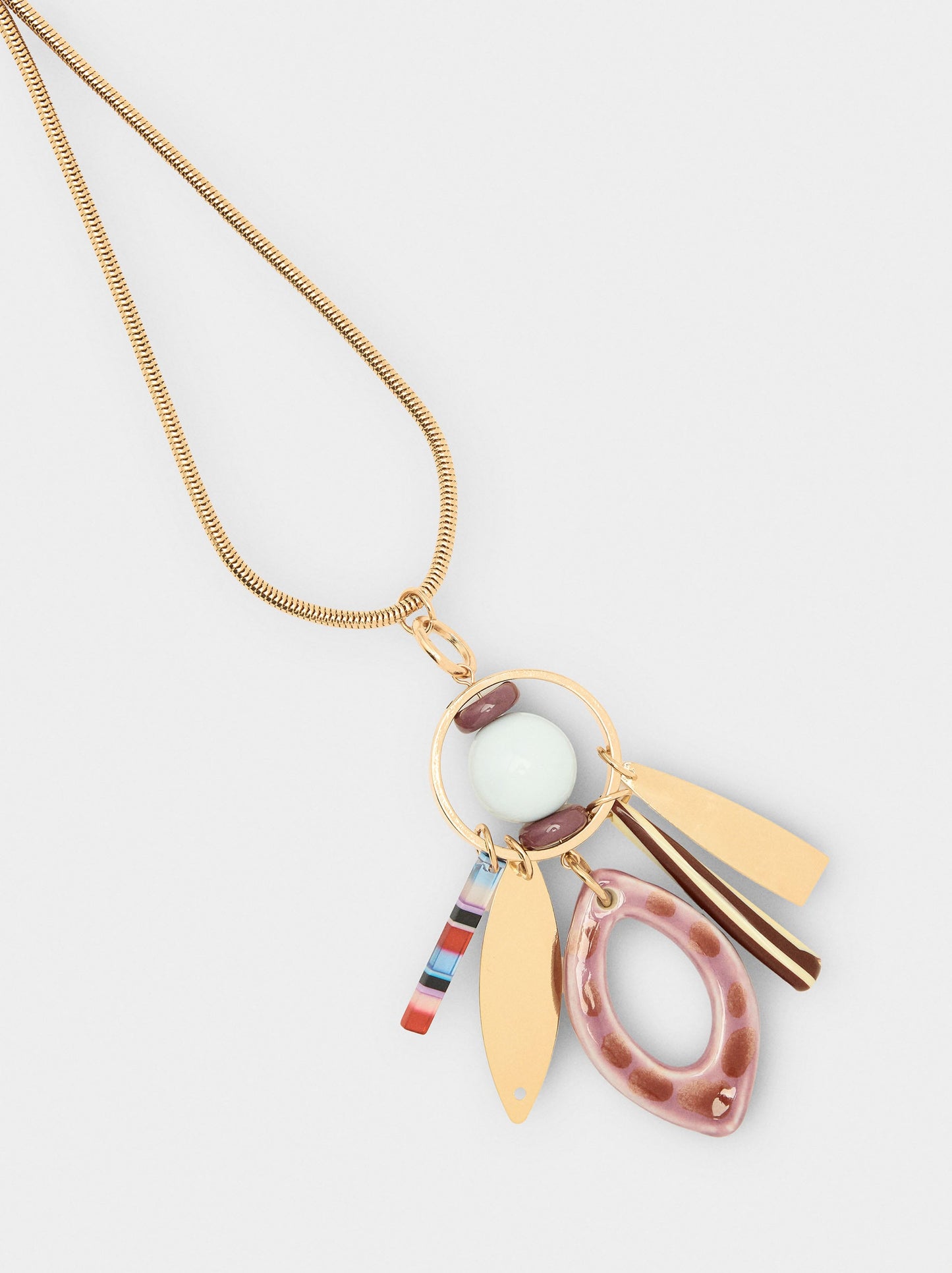 Long Necklace With Multicolor Pendant