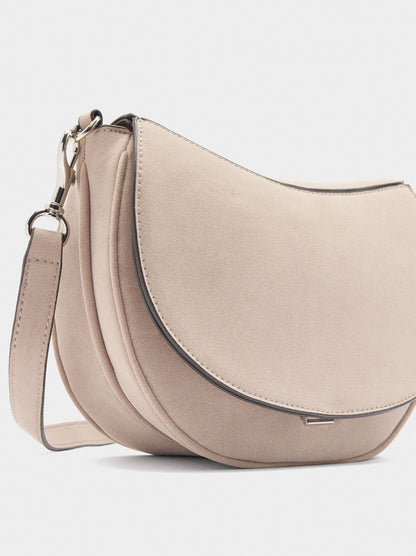 Leather-Effect Crossbody Bag With Flap