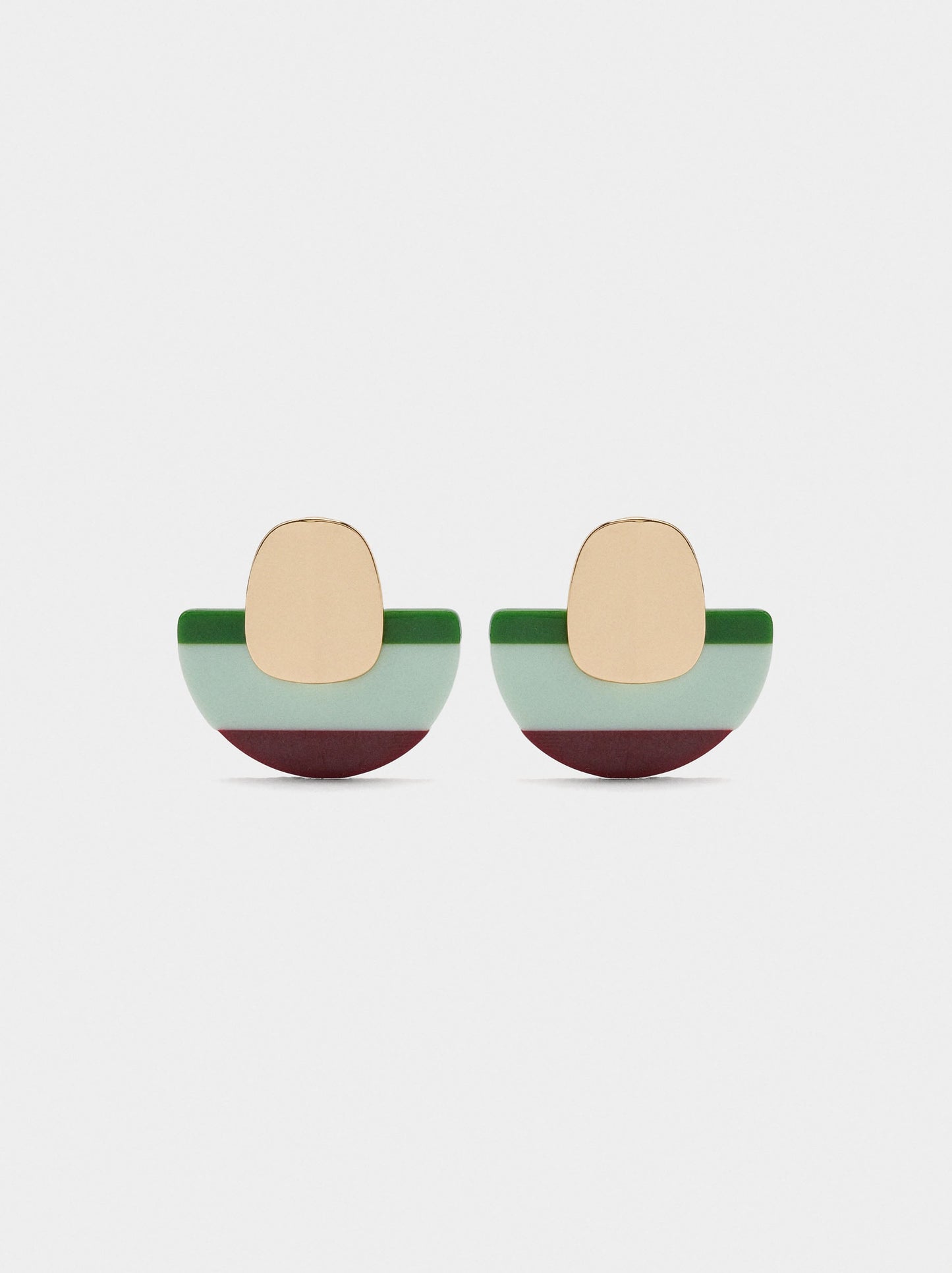 Semicircle Earrings With Stripes