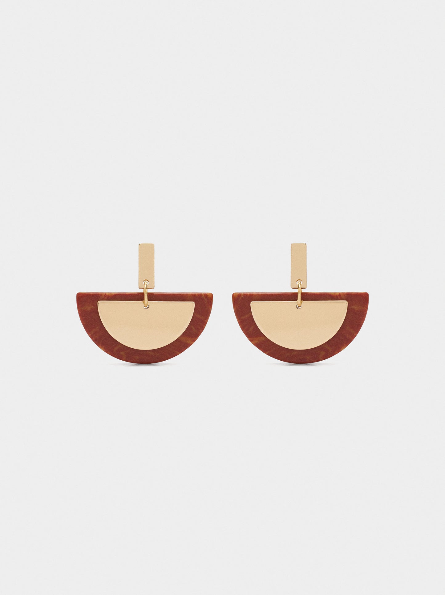 Semicircle Earrings With Stone Effect