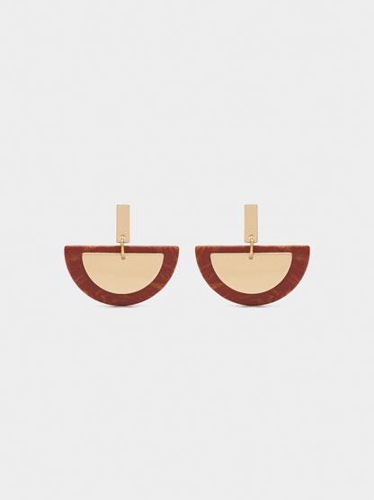Semicircle Earrings With Stone Effect