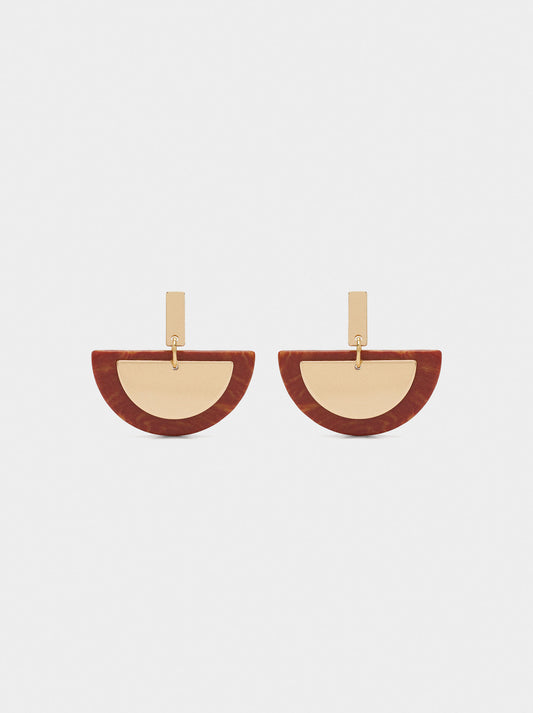 Semicircle Earrings With Stone Effect