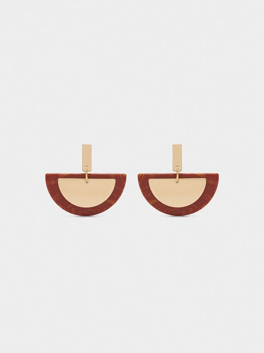 Semicircle Earrings With Stone Effect
