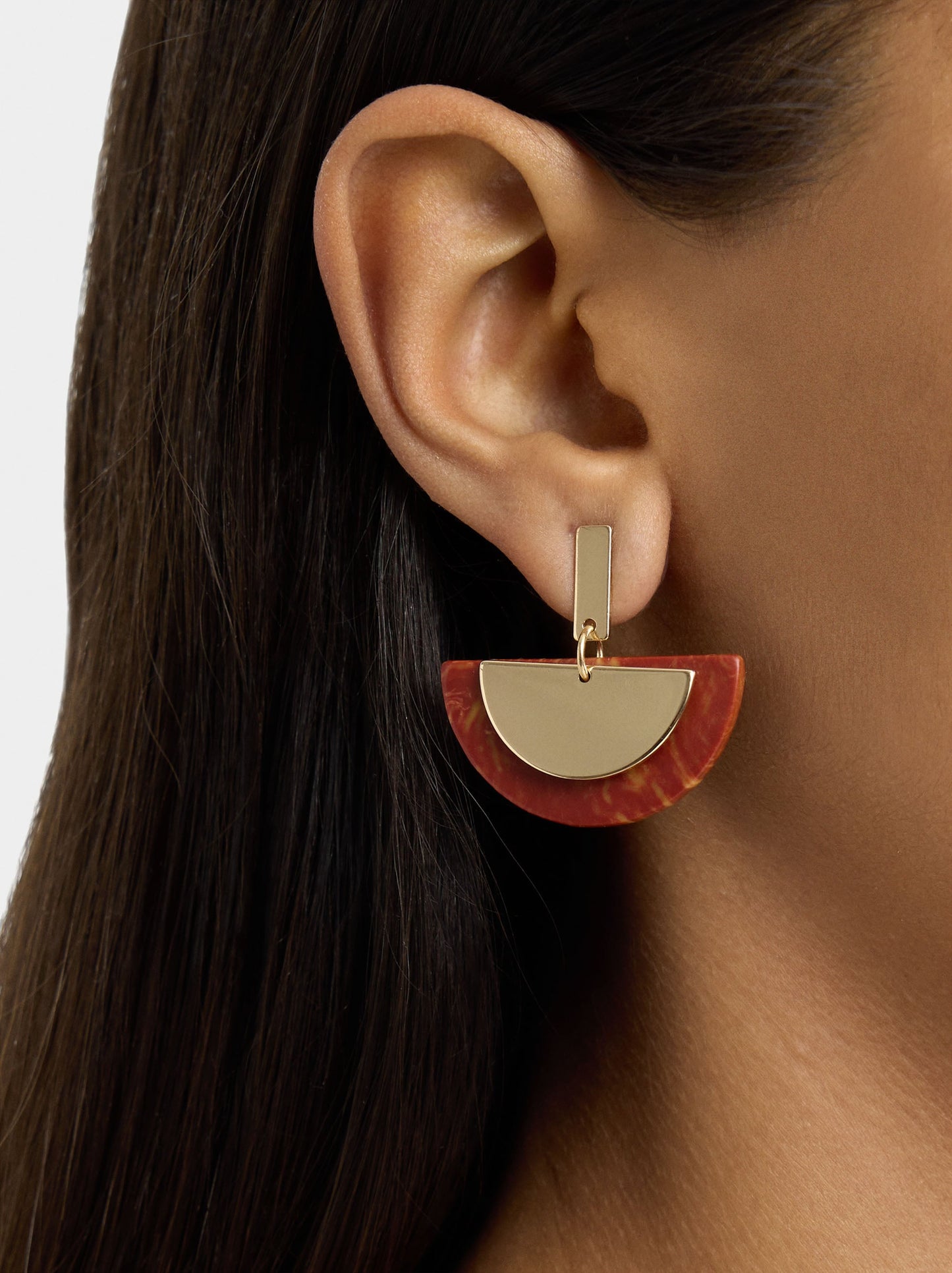 Semicircle Earrings With Stone Effect