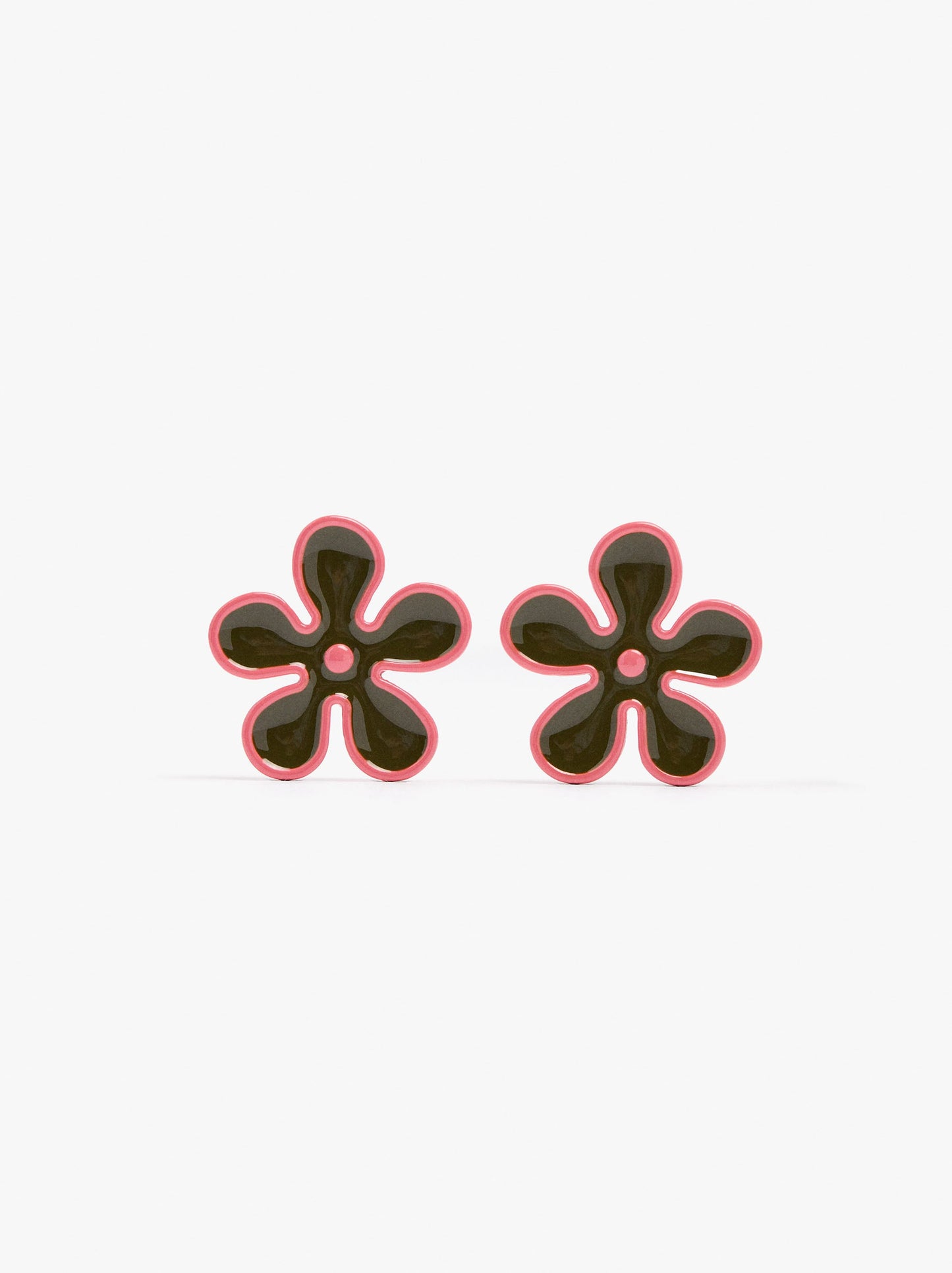 Flower Earrings With Enamel