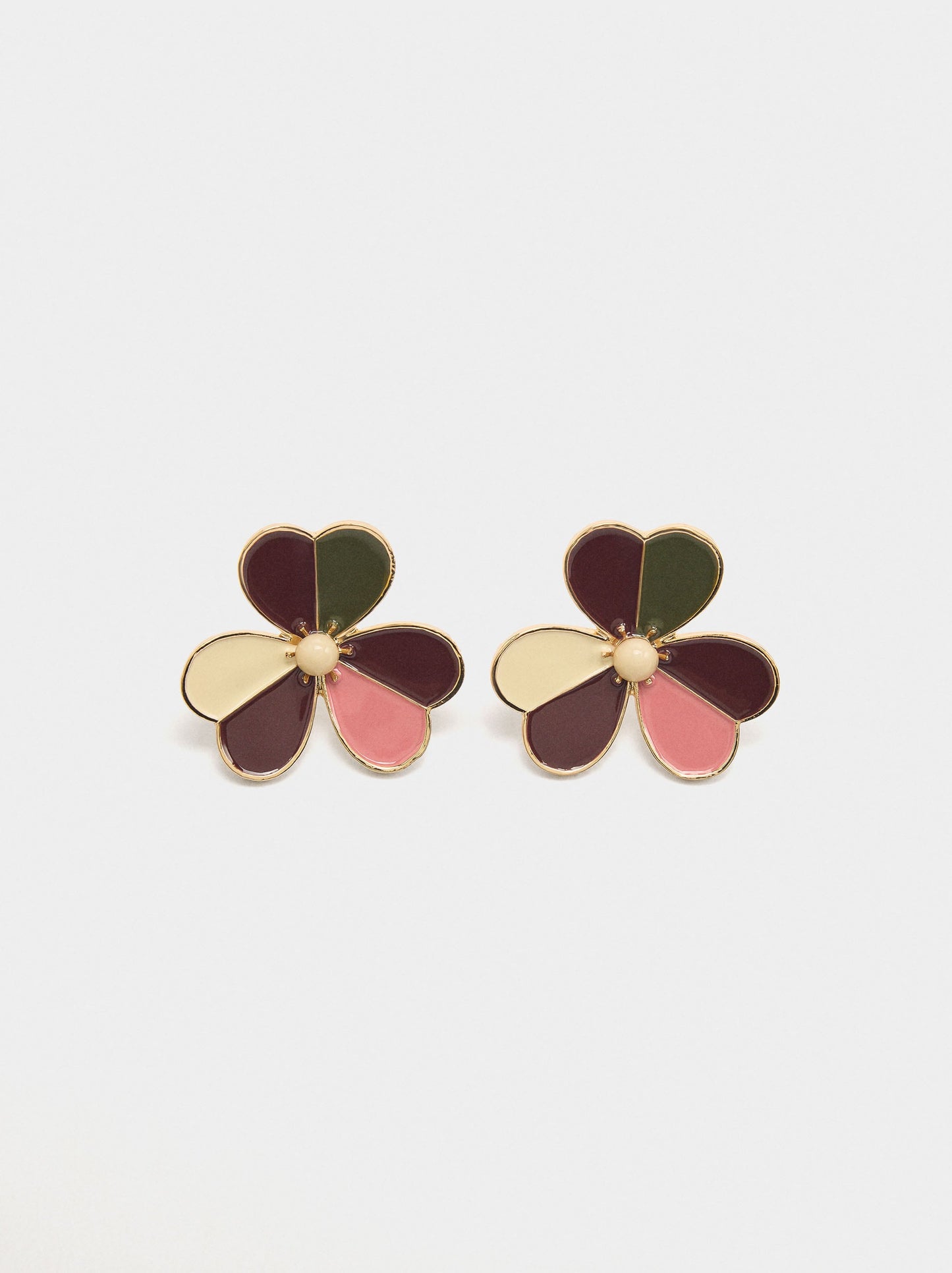 Flower Earrings With Enamel