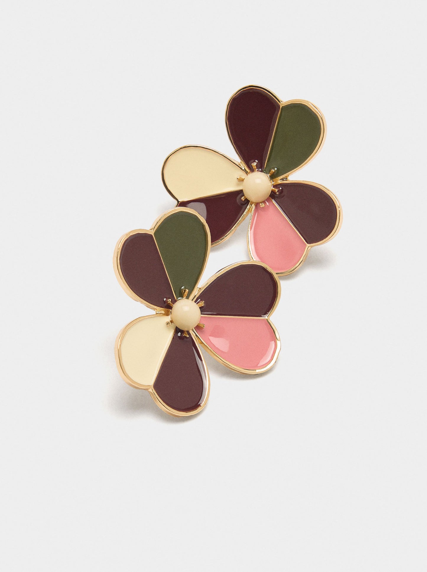 Flower Earrings With Enamel