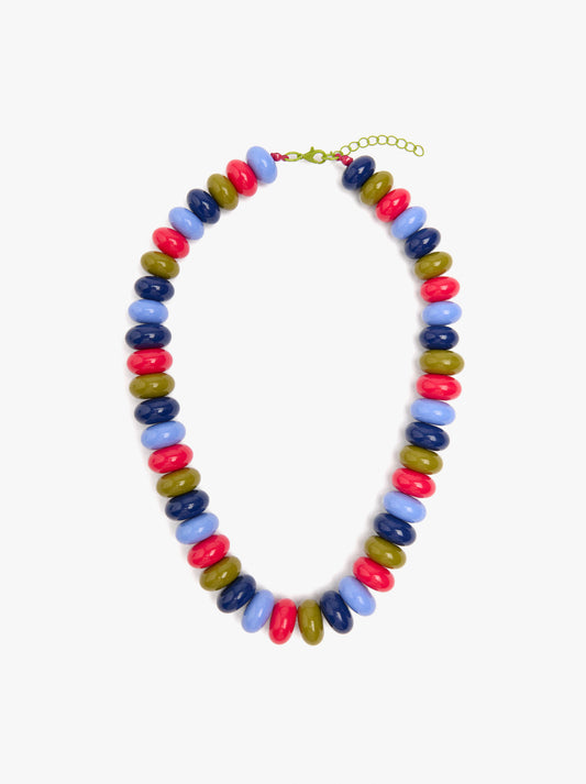 Short Necklace With Multicolor Beads