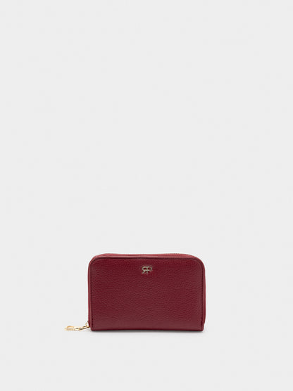 Wallet With Texture And Zipper Closure