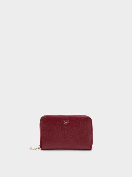 Wallet With Texture And Zipper Closure