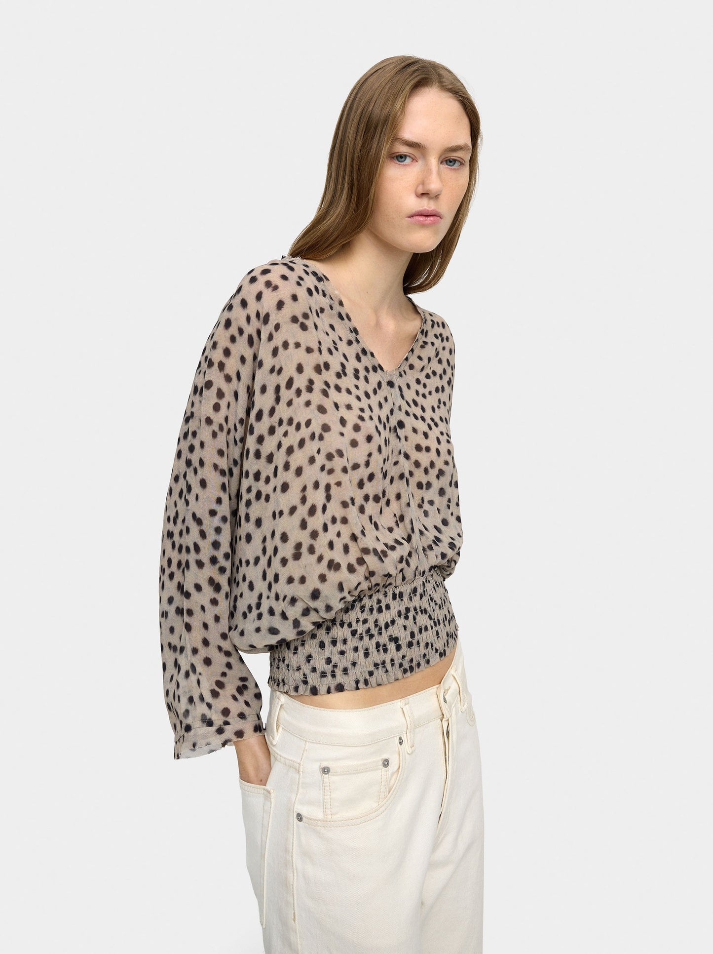 Fluid Blouse With Elasticated Details