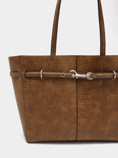 Shopper Bag With Animal Embossing