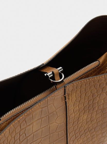 Shoulder Bag With Animal Embossing