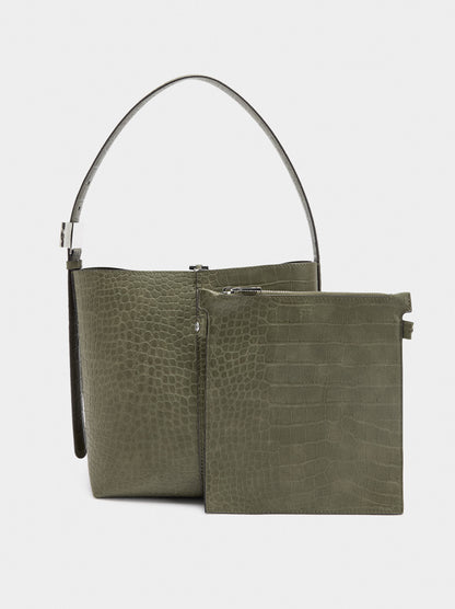 Shoulder Bag With Animal Embossing