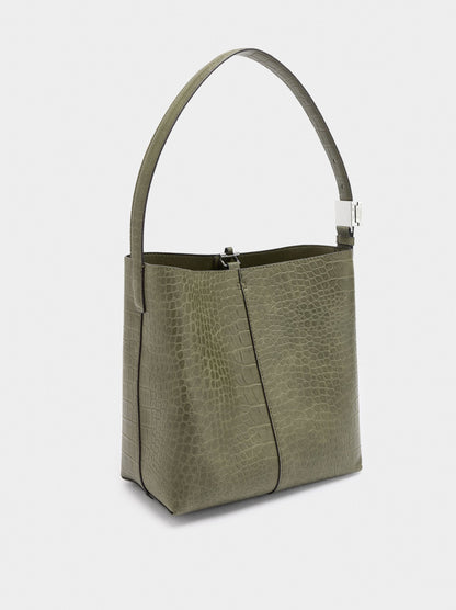 Shoulder Bag With Animal Embossing