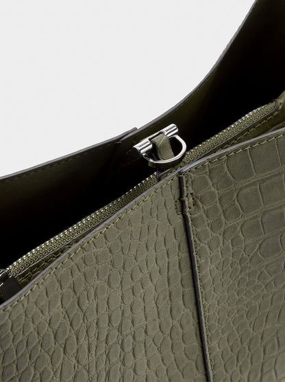 Shoulder Bag With Animal Embossing