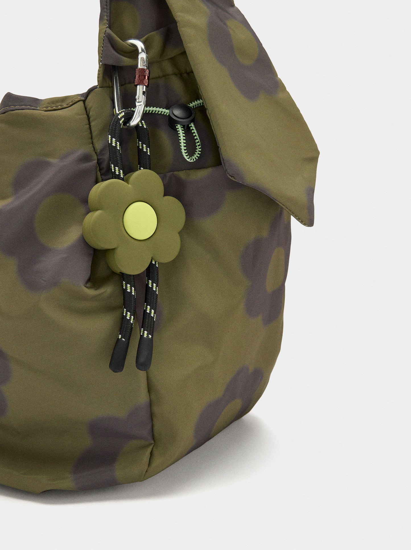 Large Floral-Printed Nylon Shoulder Bag