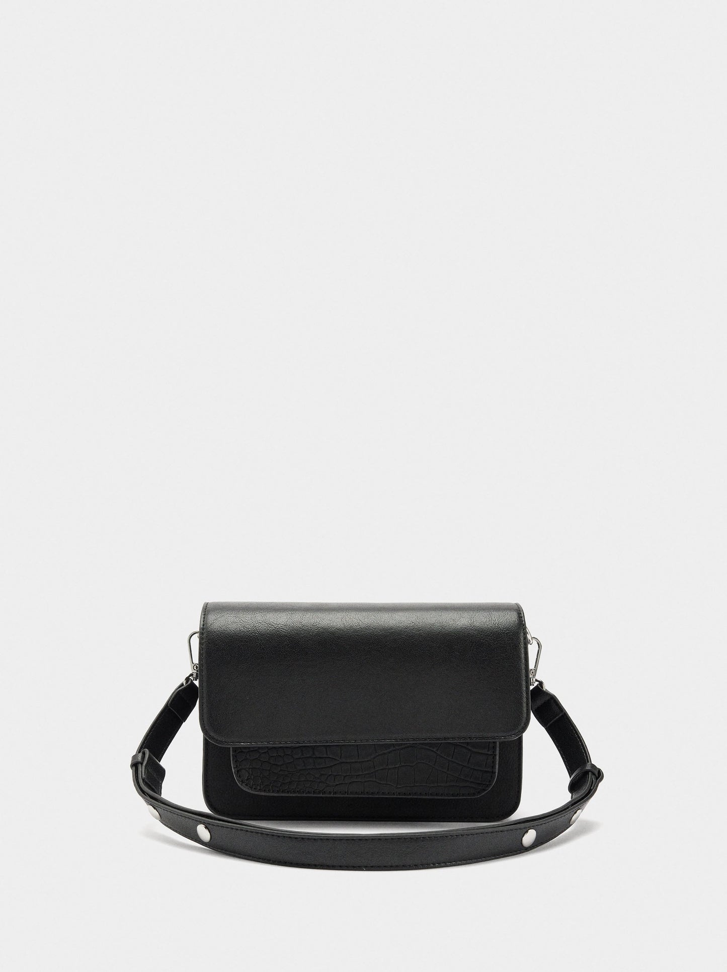 Crossbody Bag With Flap And Texture
