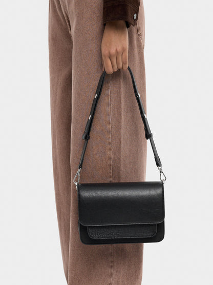 Crossbody Bag With Flap And Texture