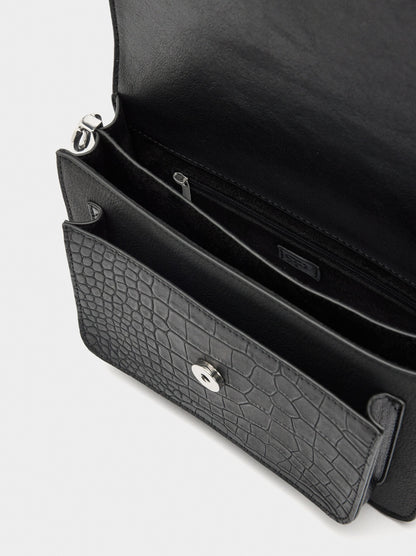 Crossbody Bag With Flap And Texture