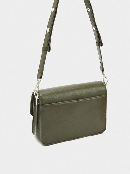 Crossbody Bag With Flap And Texture