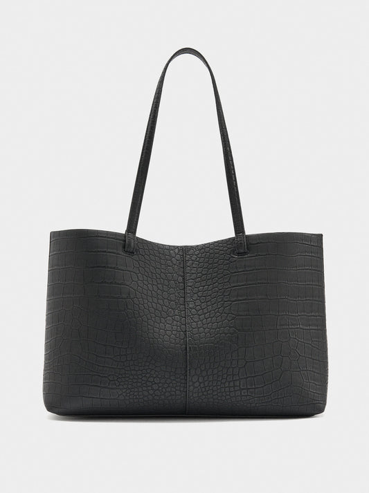 Animal-Embossed Shopper Bag With Pouch
