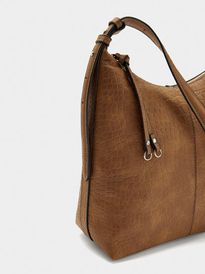Shoulder Bag With Animal Embossing