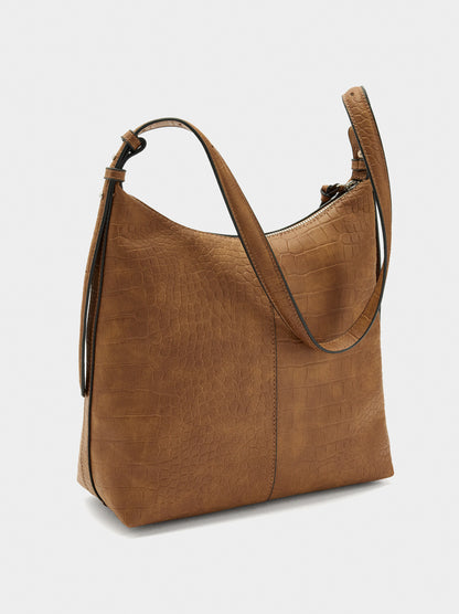 Shoulder Bag With Animal Embossing