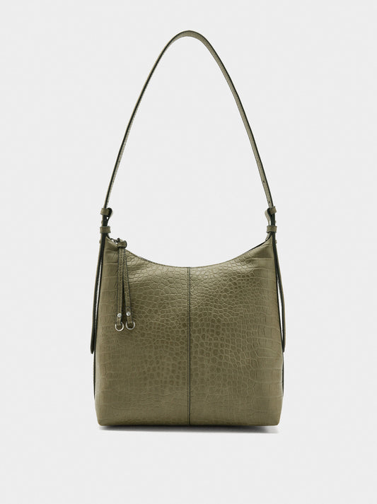 Shoulder Bag With Animal Embossing