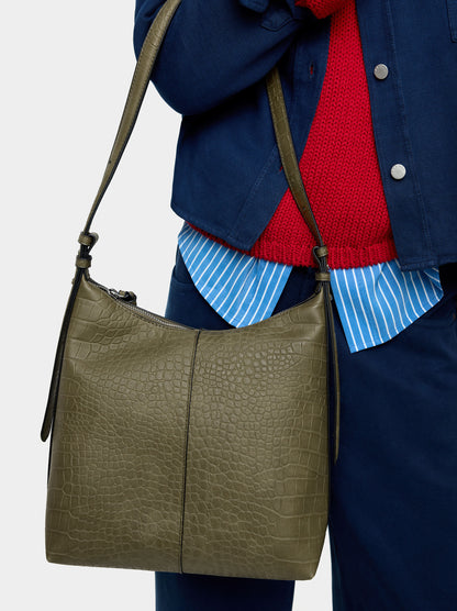 Shoulder Bag With Animal Embossing