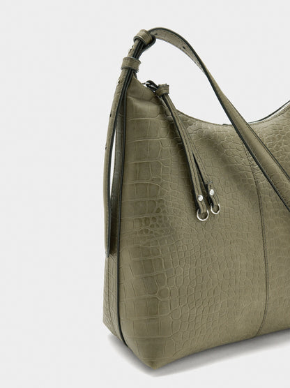 Shoulder Bag With Animal Embossing
