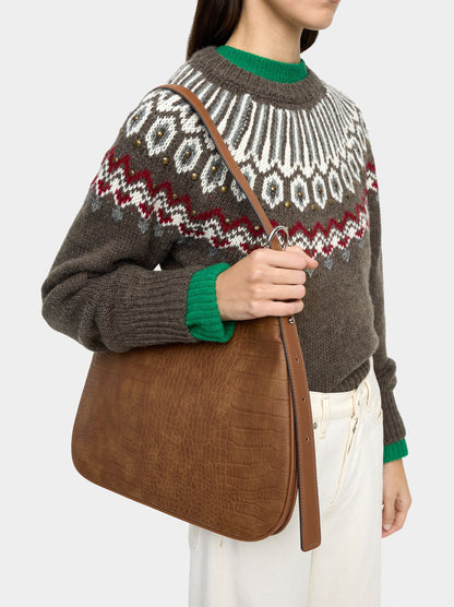 Shoulder Bag With Animal Embossing