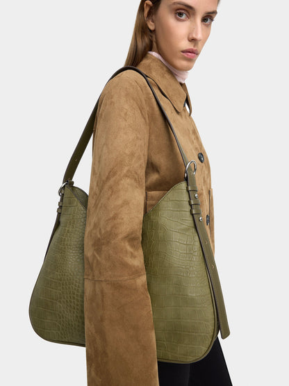 Shoulder Bag With Animal Embossing