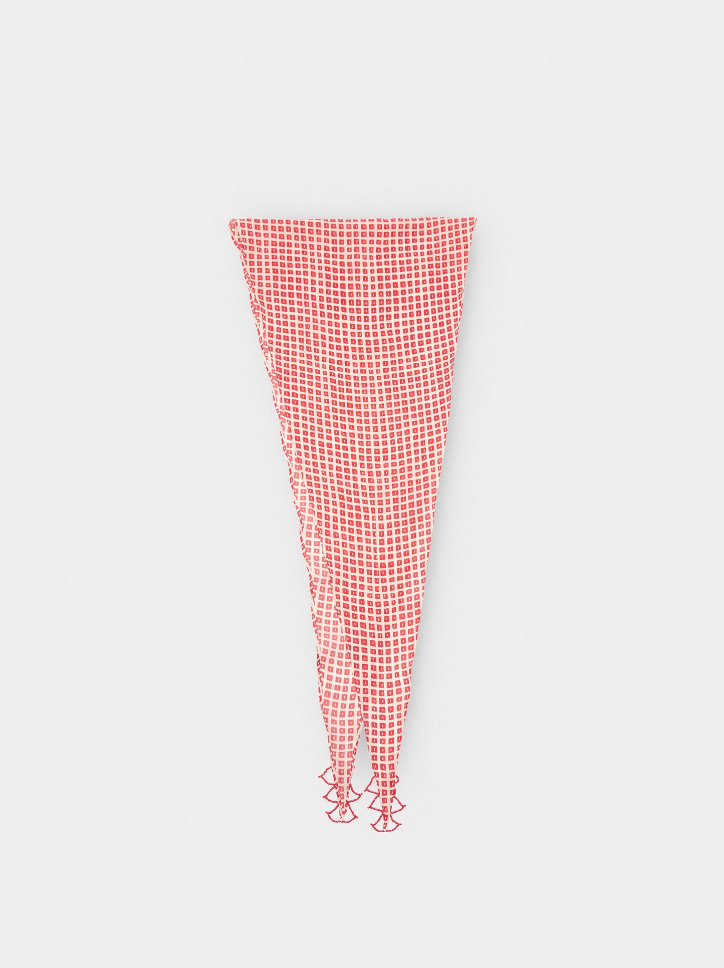 Triangular Printed Scarf With Beads