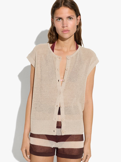 Mesh Waistcoat With Buttons