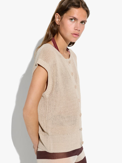 Mesh Waistcoat With Buttons