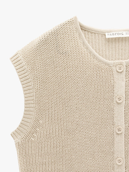 Mesh Waistcoat With Buttons
