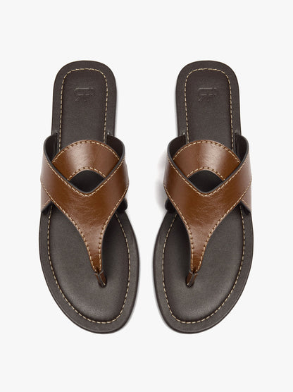 Flat Sandals With Crossed Straps