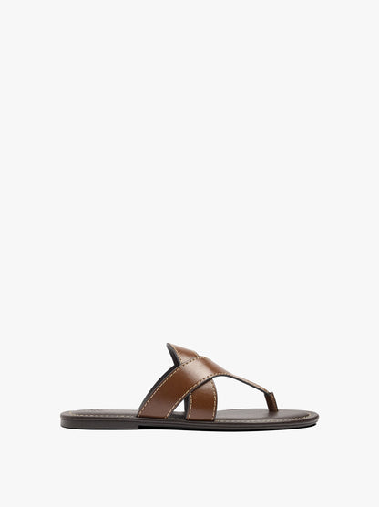 Flat Sandals With Crossed Straps
