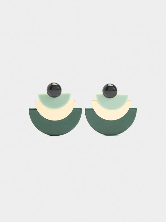 Geometric Earrings With Resin