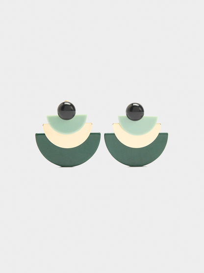Geometric Earrings With Resin