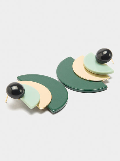 Geometric Earrings With Resin