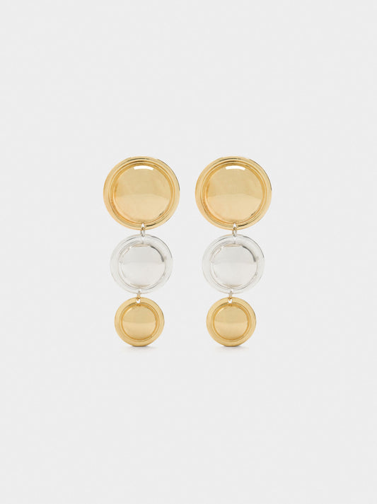 Long Earrings With Bicolor Circles